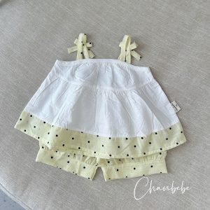 Bộ TK 2 Dây Nơ Tùng Chấm Bi