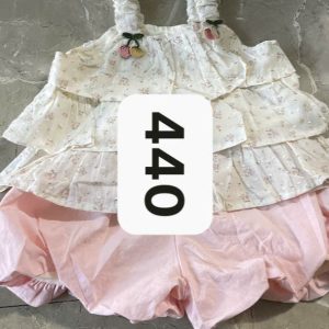 Bộ TK Áo 2 Dây Tầng Quần Bí Hồng