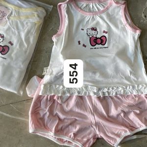 Bộ TK Áo 3 Lỗ In Kitty Tùng Bèo