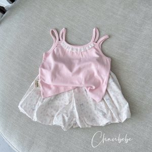 Bộ Cotton 4 Dây Ren Cổ Quần Bí Hoa Thỏ